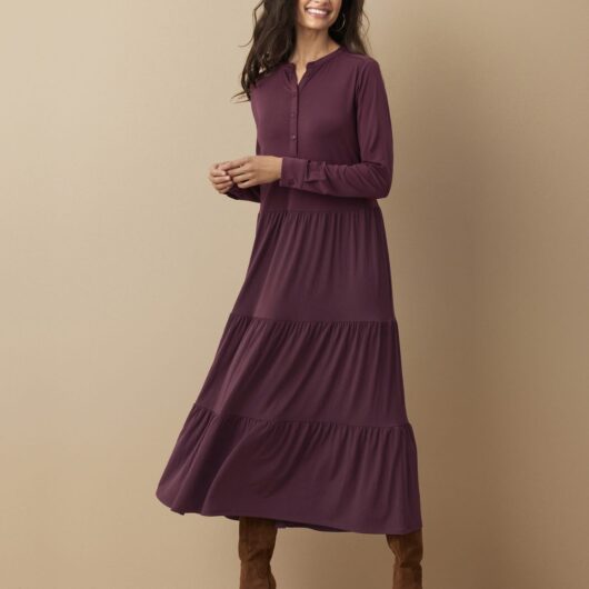 Damart Jersey Tiered Dress