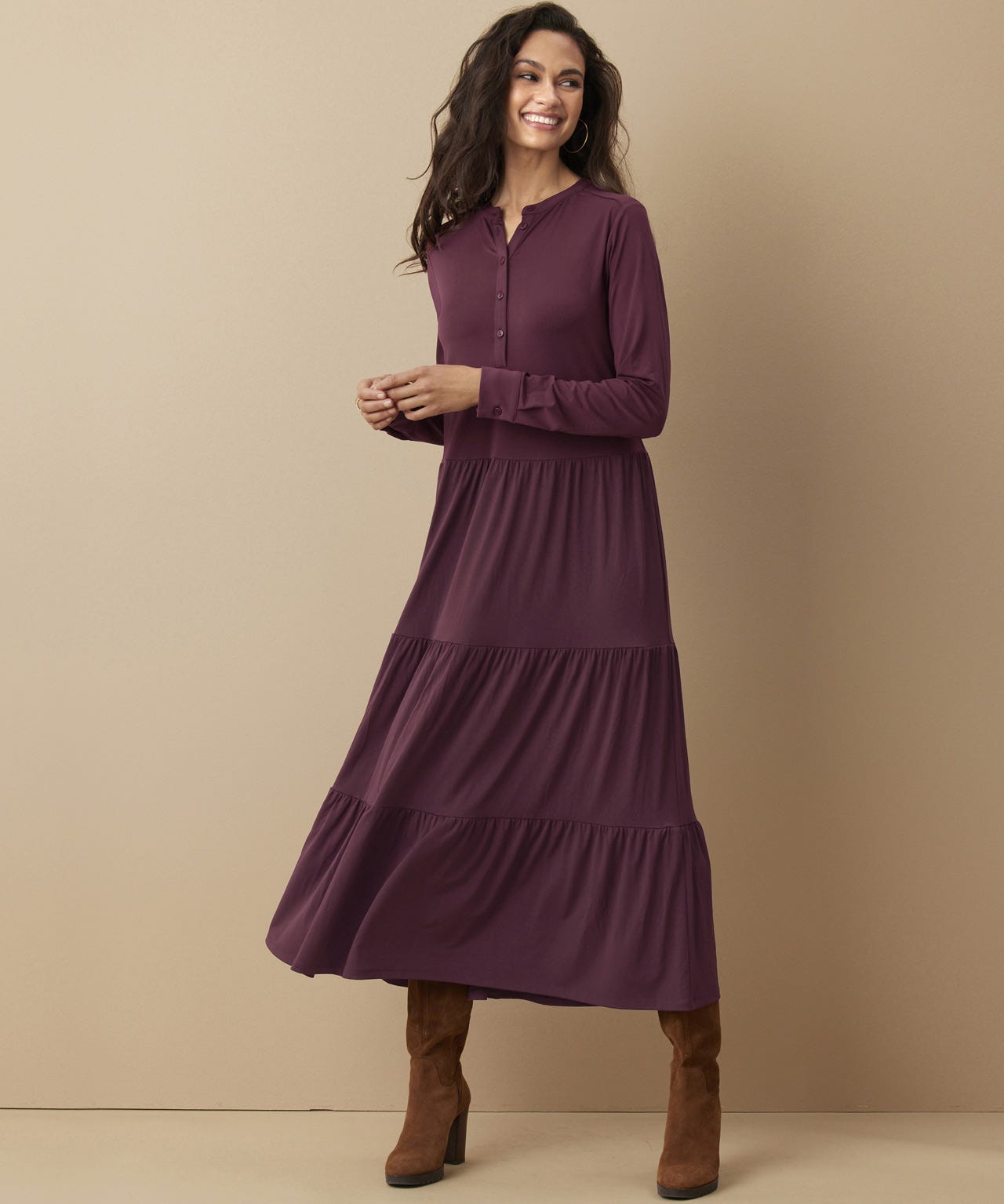 Damart Jersey Tiered Dress