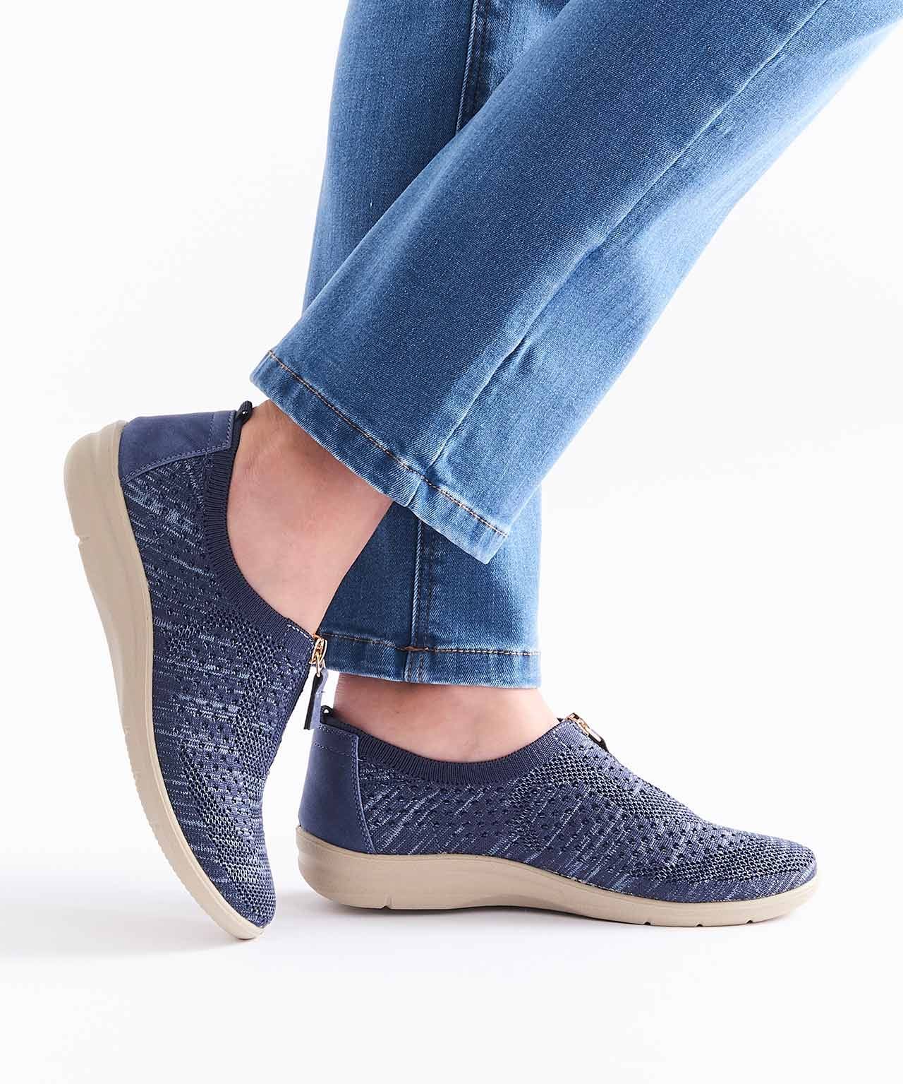 Damart Cushion-walk Zip Front Trainer