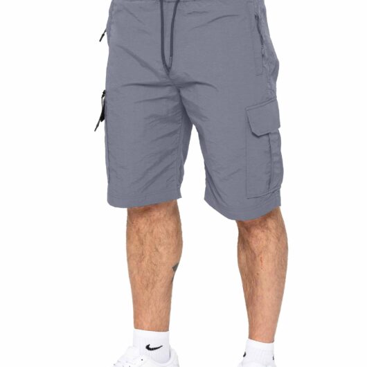 Enzo | Mens Poly Cargo Shorts - Grey / S