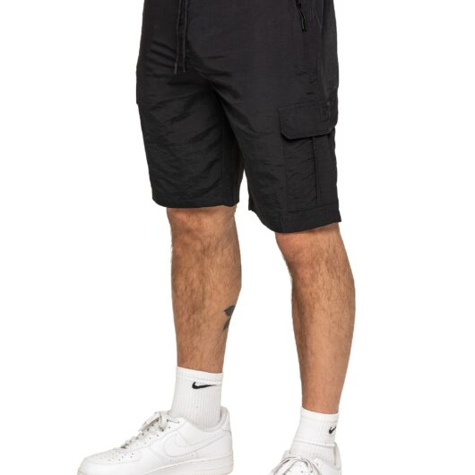 Enzo | Mens Utility Cargo Shorts - Black / S