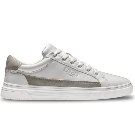 Enzo Milano | Mens Sienna Lace Up Trainers - White / UK 6