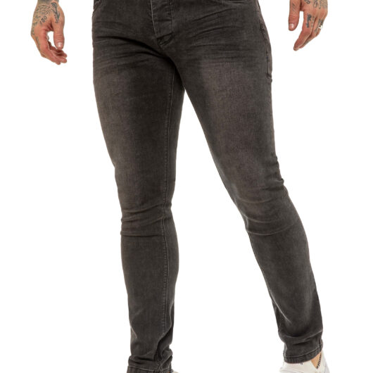 ETO | Mens Designer Basic Hyperstretch Blue Jeans - Grey / 28W / Short (30")