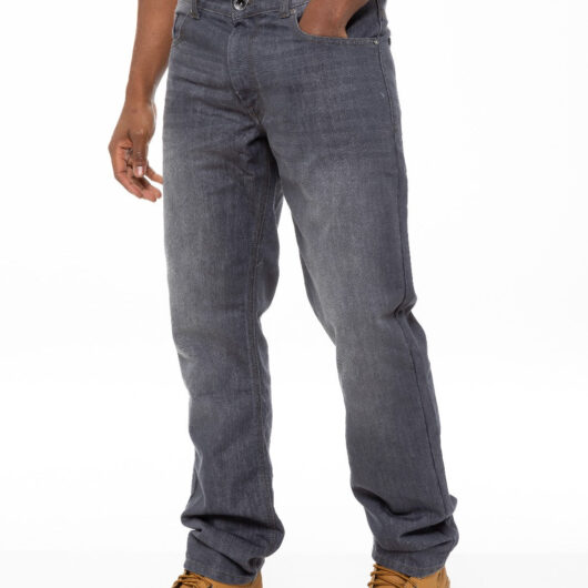 Enzo | Mens Regular Straight Leg Jeans - Grey / 28W / Short (30")