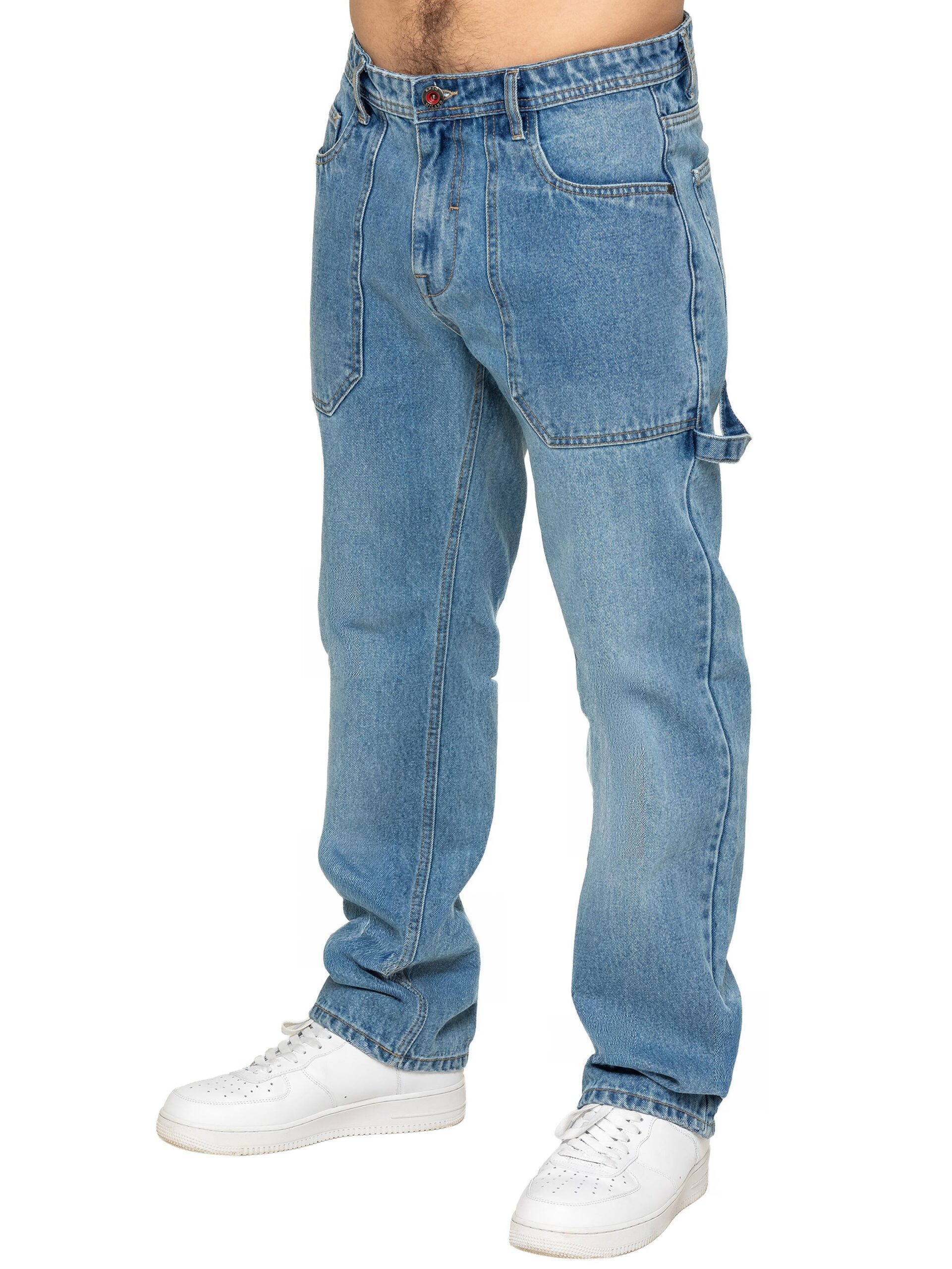Enzo | Mens Carpenter Jeans - Light Blue / 28W